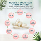VITAL NUTRITIVE Vital Hair Complex – Biotin & Vitamin B Hair Vitamins for Women & Men – Supports Healthy Hair, Skin & Nails – Hormone-Free, Gluten-Free – Hair Supplement for Women & Men