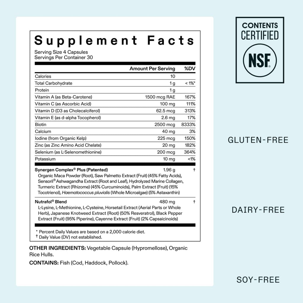 Nutrafol Women’s Balance Hair Growth Supplement – Ages 45+ – 1 Month Supply