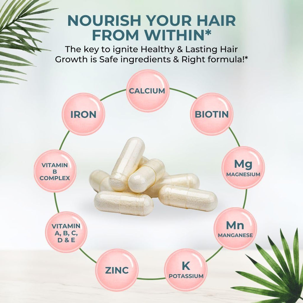 VITAL NUTRITIVE Vital Hair Complex – Biotin & Vitamin B Hair Vitamins for Women & Men – Supports Healthy Hair, Skin & Nails – Hormone-Free, Gluten-Free – Hair Supplement for Women & Men
