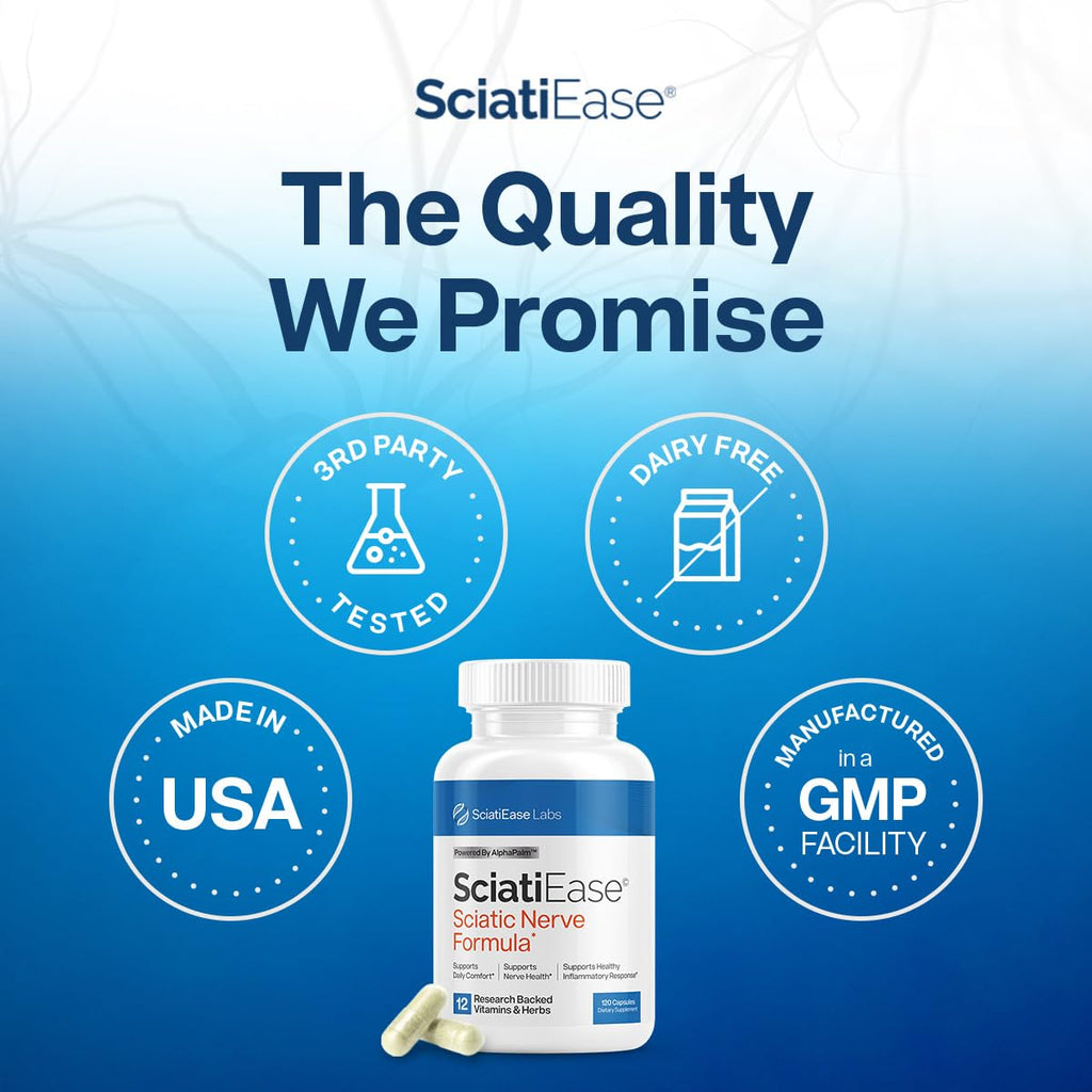 Sciatic Nerve Support for Sciatica Pain Relief & Nerve Comfort, 120 Capsules