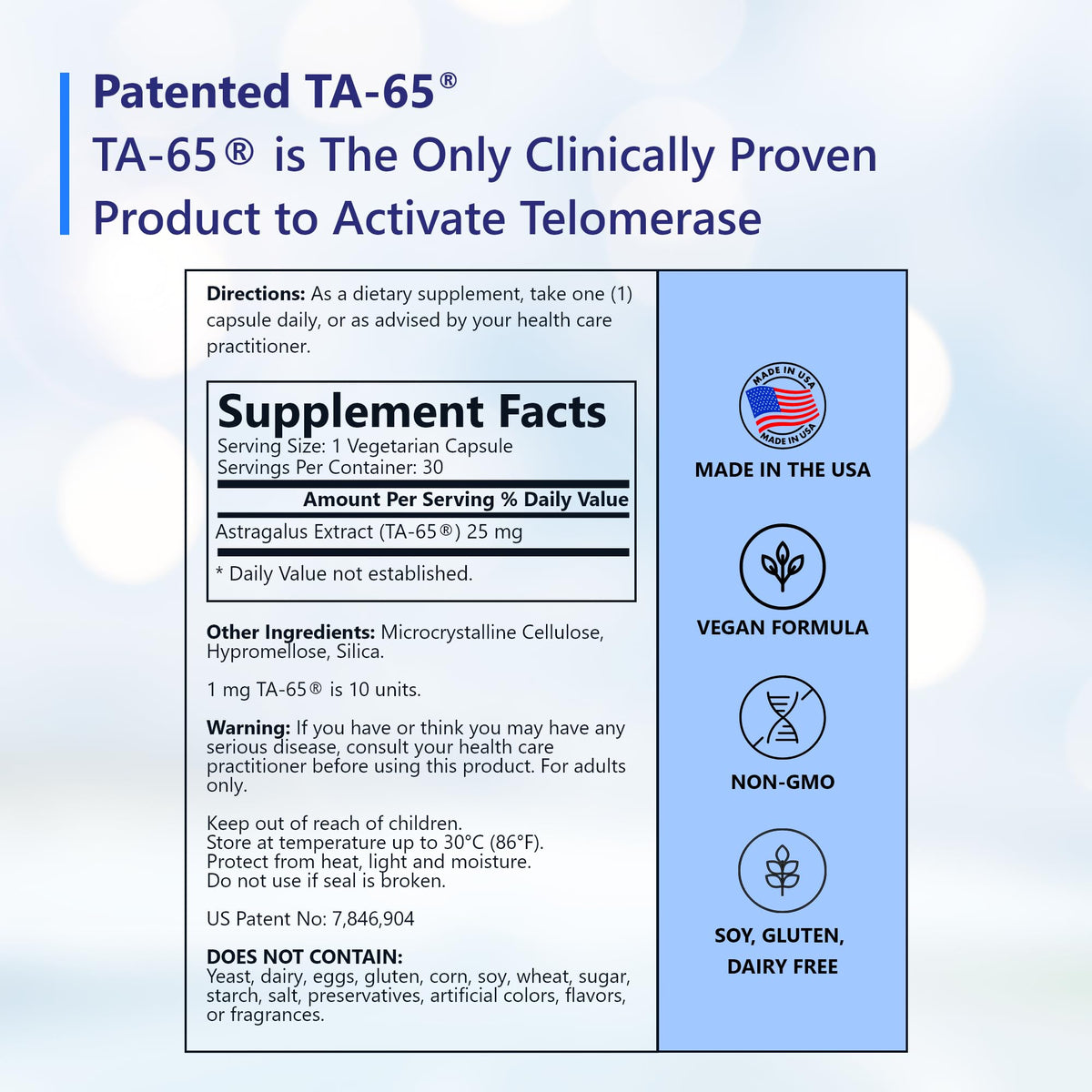 TA Sciences TA-65 100 Units Cell Rejuvenation Through Telomerase Activation