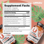 UMZU Redwood Max Nitric Oxide Booster, Blood Flow & Circulation Support for Men & Women, Energy, Stamina & Recovery – Heart & Varicose Vein Supplement – 2 Capsules Daily – 60 Count