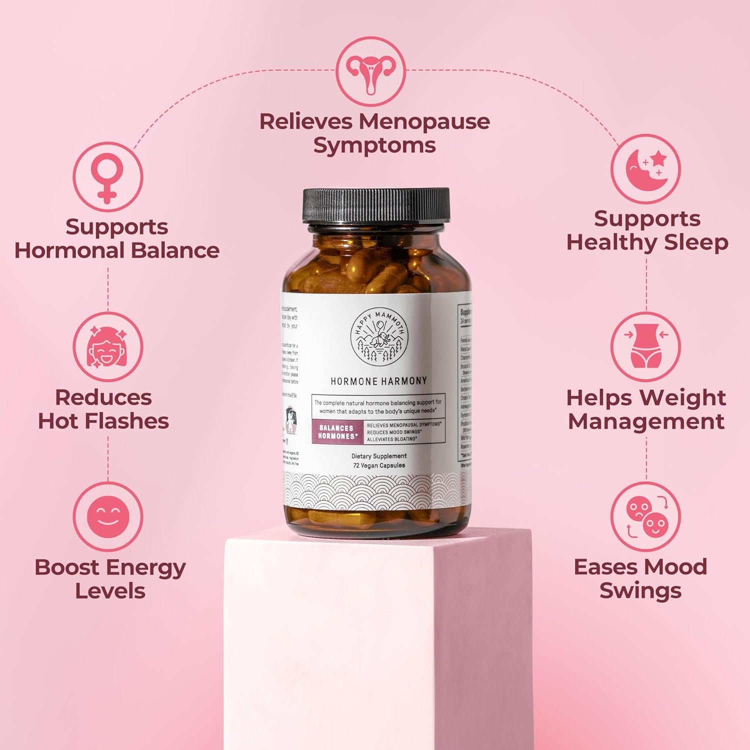 Happy Mammoth Hormone Harmony – Dietary Supplement | 72 Capsules