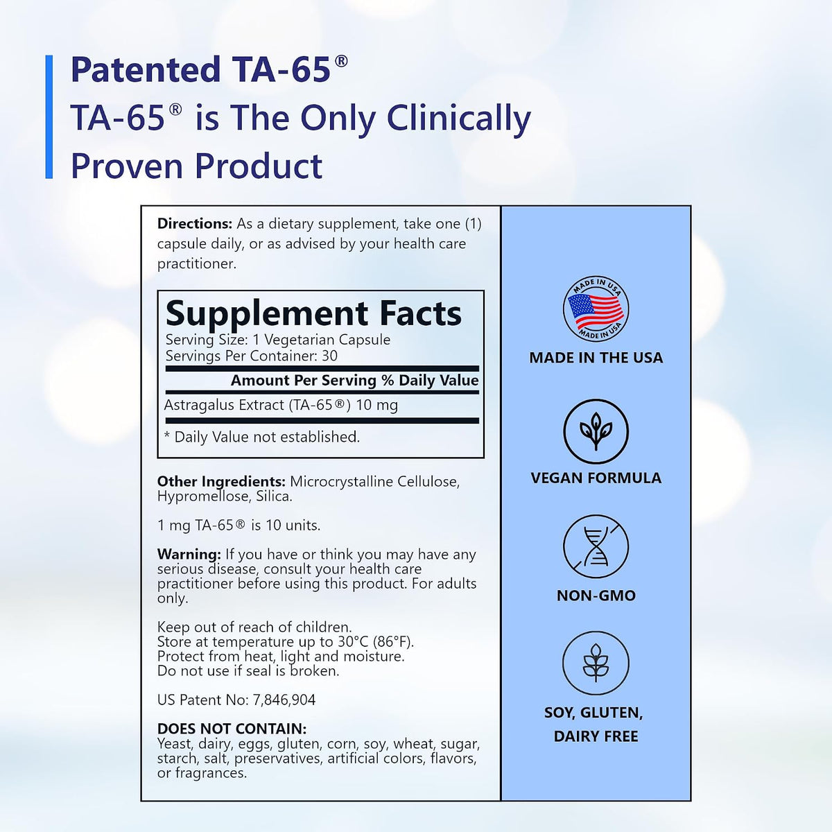 TA Sciences TA-65 100 Units Cell Rejuvenation Through Telomerase Activation