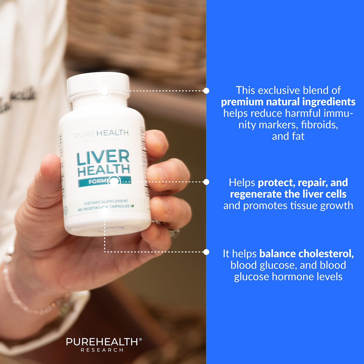 PUREHEALTH RESEARCH Liver Health Formula 60 Vegetarian Capsules