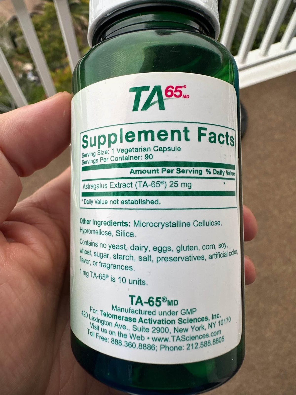 T.A. Sciences TA-65® MD 250 Units – 90 Capsules