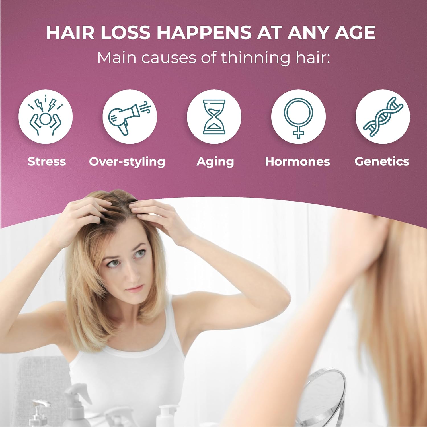 PUREHEALTH RESEARCH ReGrow – Hair Growth Vitamins for Scalp Health & Thickness Support (60 Capsules)