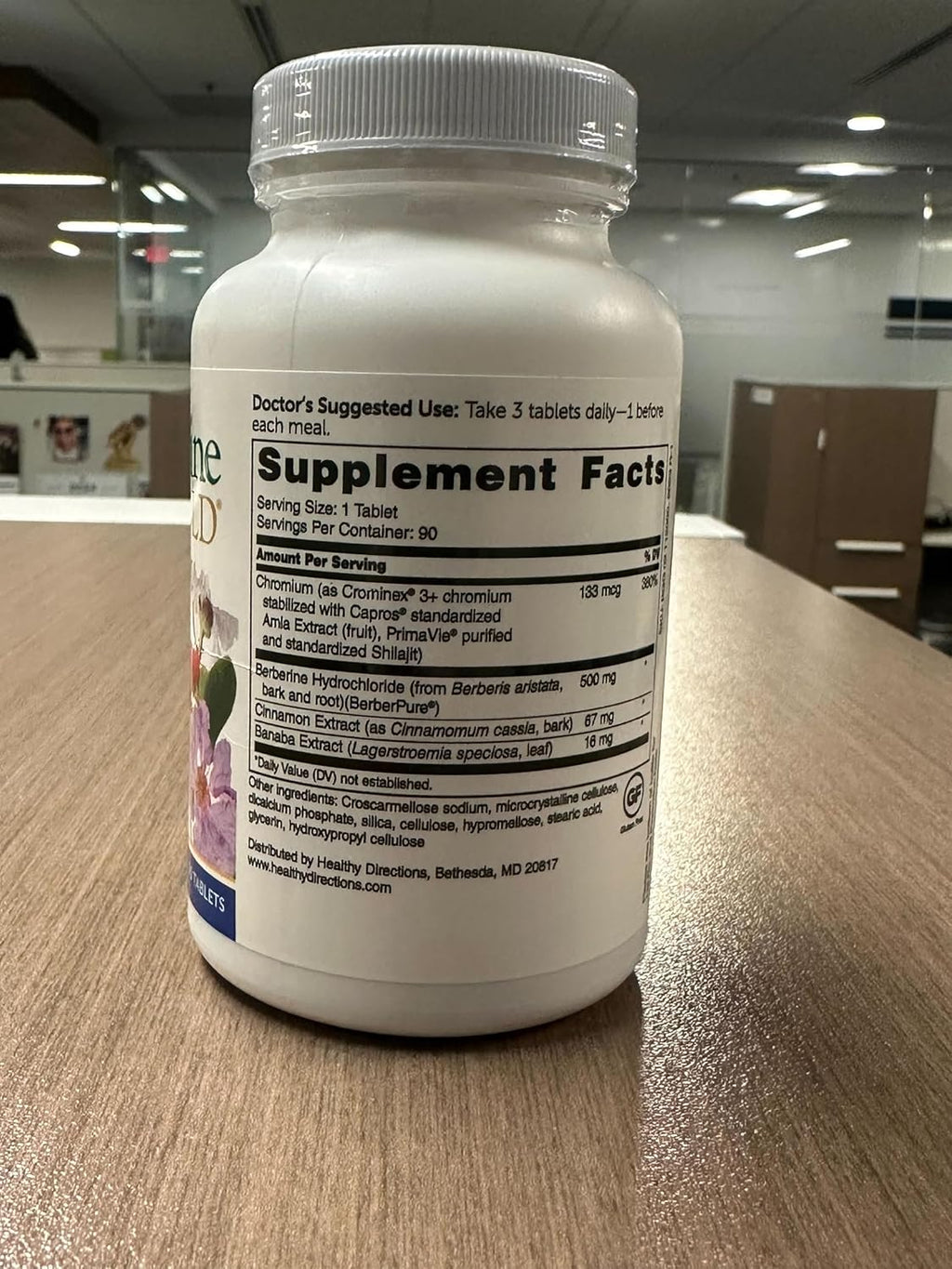 Dr. Whitaker’s Berberine GlucoGold Supplement with 1500 mg per Day of BerberPure Berberine, Concentrated Cinnamon, Crominex Chromium and Banaba Leaf Extract (90 Tablets)