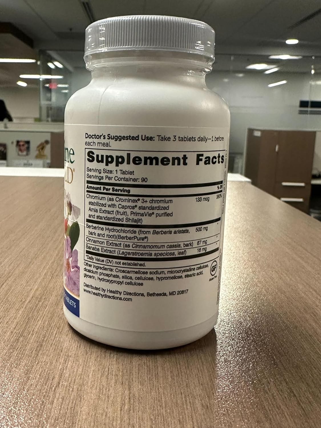 Dr. Whitaker’s Berberine GlucoGold Supplement with 1500 mg per Day of BerberPure Berberine, Concentrated Cinnamon, Crominex Chromium and Banaba Leaf Extract (90 Tablets)