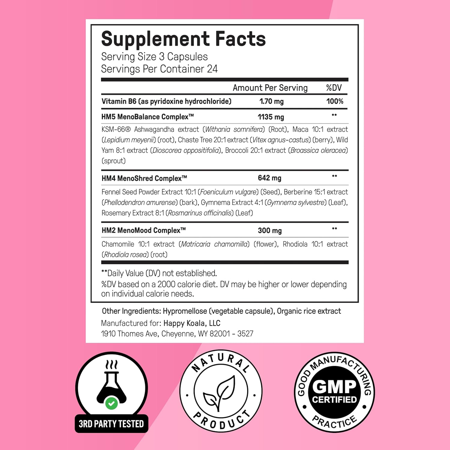 Happy Mammoth Hormone Harmony – Dietary Supplement | 72 Capsules