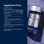 LifeVantage Protandim supplement bottle with supplement facts on a blue background