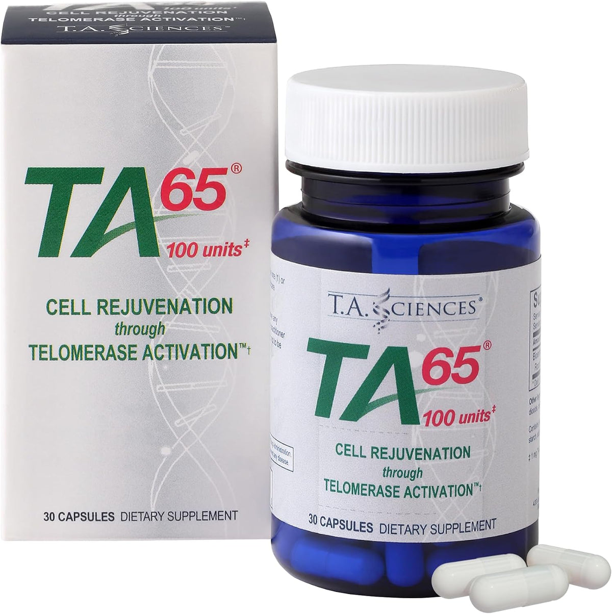 TA Sciences TA-65 100 Units Cell Rejuvenation Through Telomerase Activation 